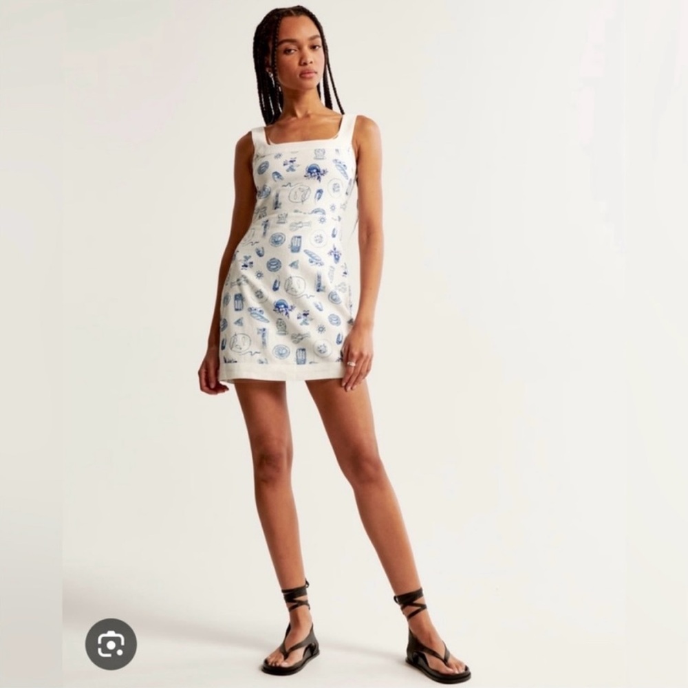 Abercrombie Fitch Linen-Blend
Wide Strap Mini Dress NWT